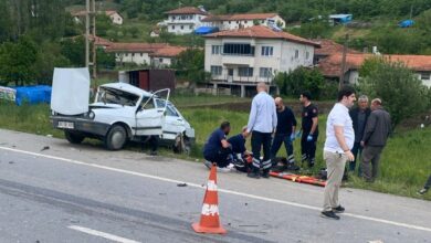 Amasya’da iki otomobilin çarpışması sonucu